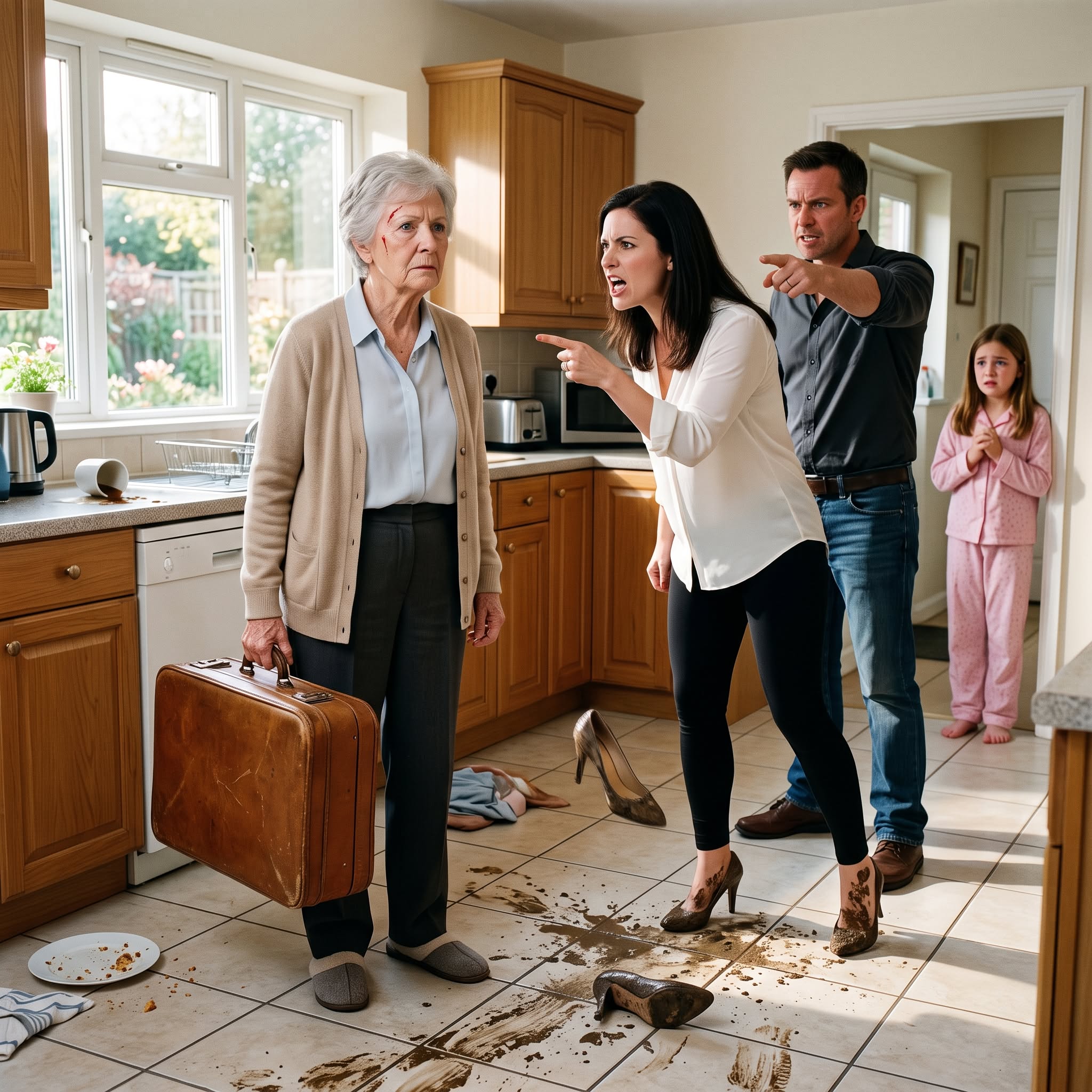 At seven that morning, my daughter-in-law, Vanessa, came through the kitchen door and kicked off two mud-covered shoes beside my chair