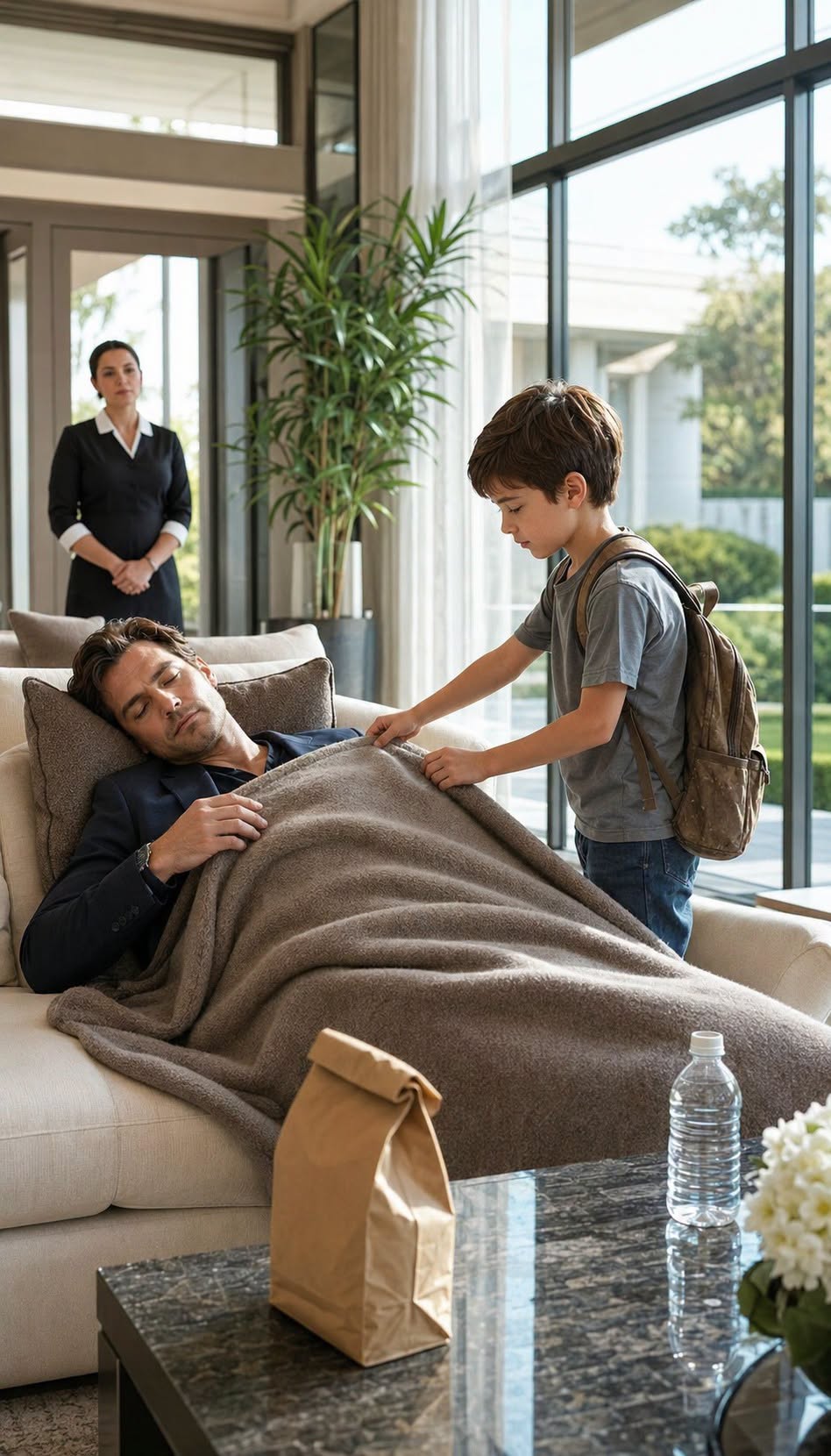 Billionaire Pretended to Sleep to Test a Poor Boy — What the Boy Did Made Him Cry All Night
