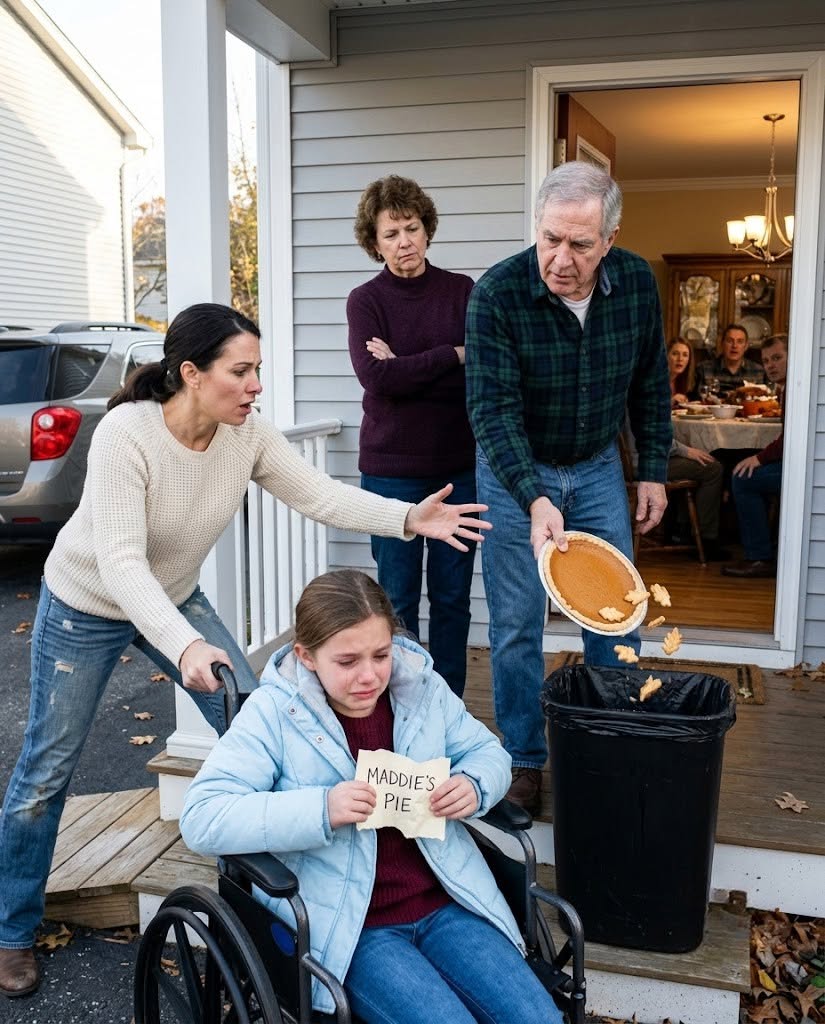My parents waited until we reached their porch on Thanksgiving, then blocked the doorway and threw my daughter’s handmade pumpkin pie into the trash
