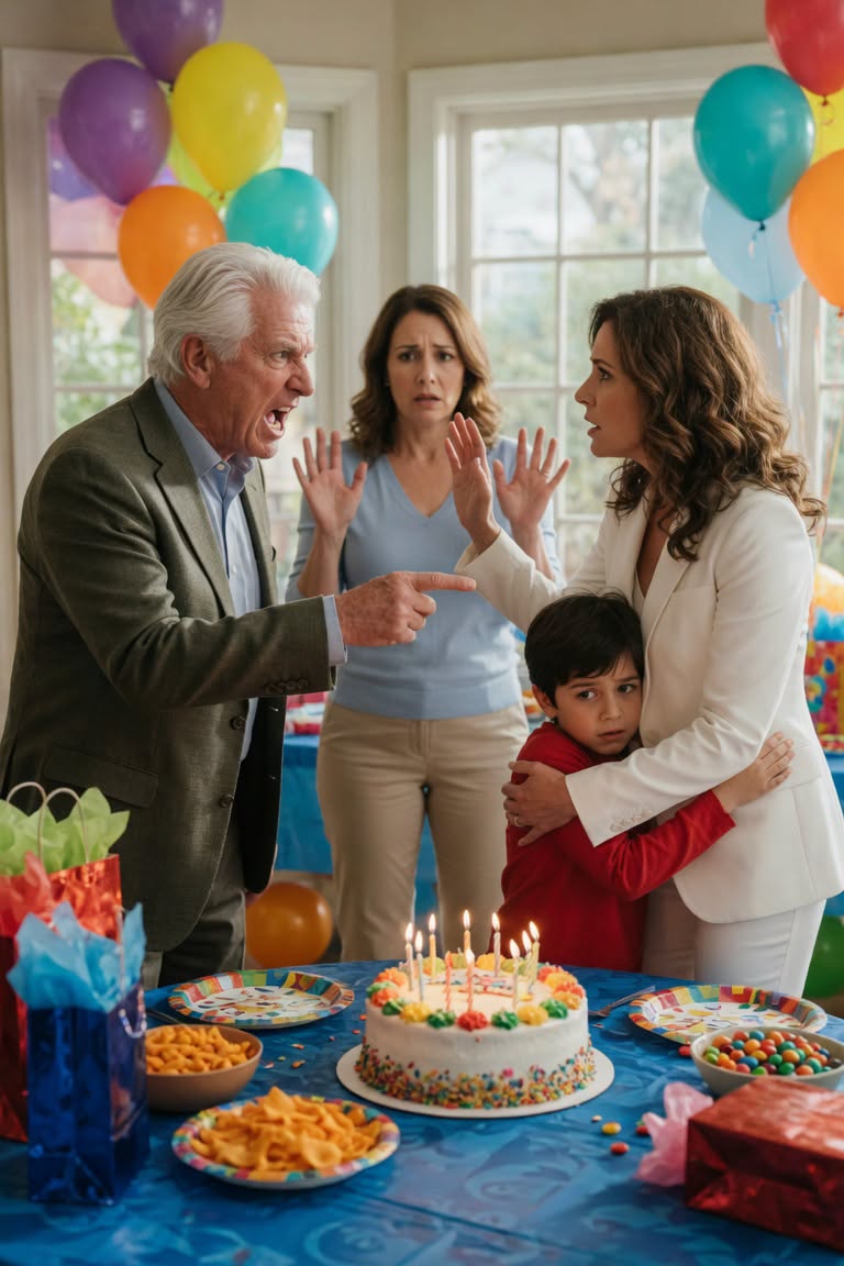 The tension in the backyard was thick enough to cut with a butter knife, yet the children continued to chase each other, blissfully unaware of the storm brewing by the cake table