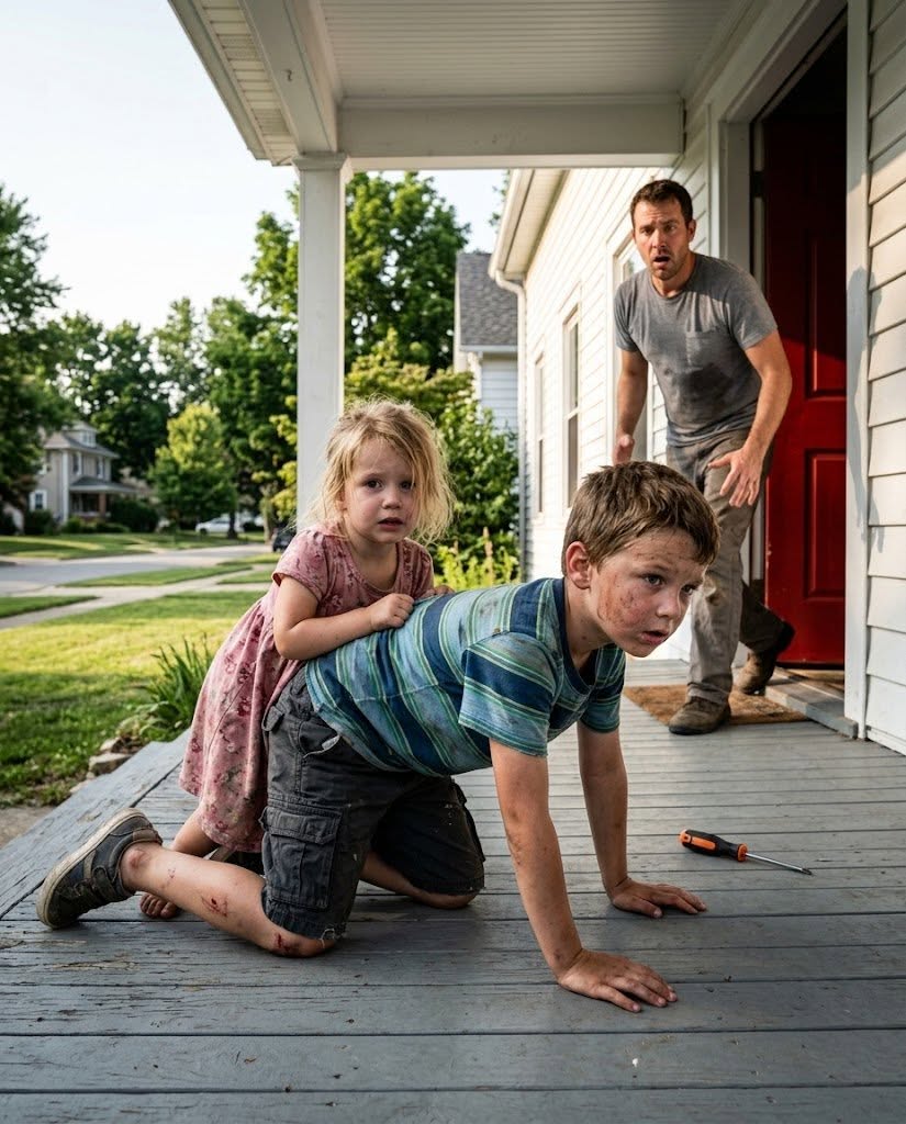 My six-year-old nephew crawled seven blocks on a broken leg with his starving three-year-old sister gripping his shirt.