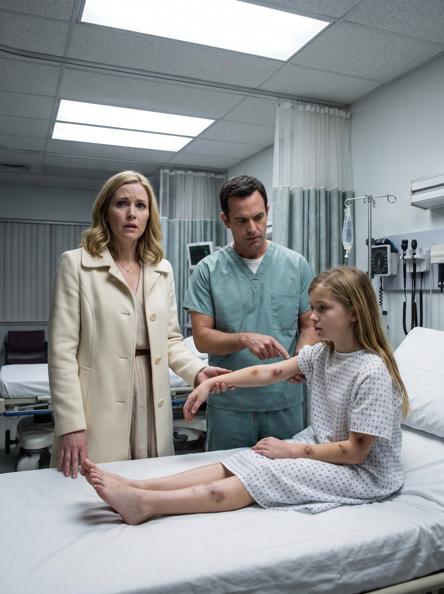 At 2 A.M., The Hospital Called And Told Me To Come Alone—Without Informing My Husband. Doctors Had Found Old And New Injuries Across My Ten-Year-Old Daughter’s Body, And Police Were Waiting Outside Her Room. I Was Certain They Suspected Her Stepfather. Then Emma Woke Up And Revealed Who Had Known The Truth For A Month...