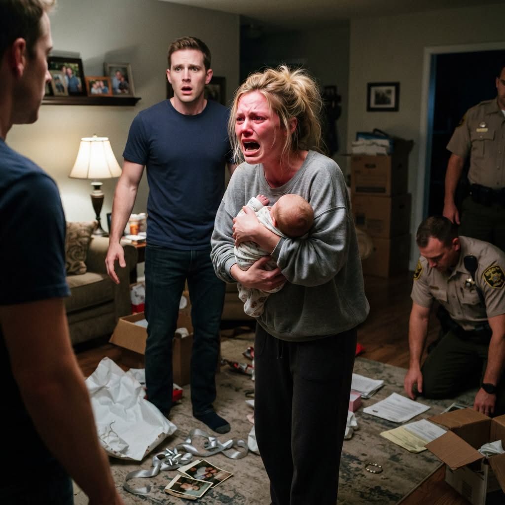 After I Gave Birth At A Military Hospital, My Husband’s Family Went Silent For Three Days. Then A Gift-Wrapped Box Appeared At Our Door With A Warning Inside. When I Opened It And Called 911, My Husband’s Face Lost All Color.
