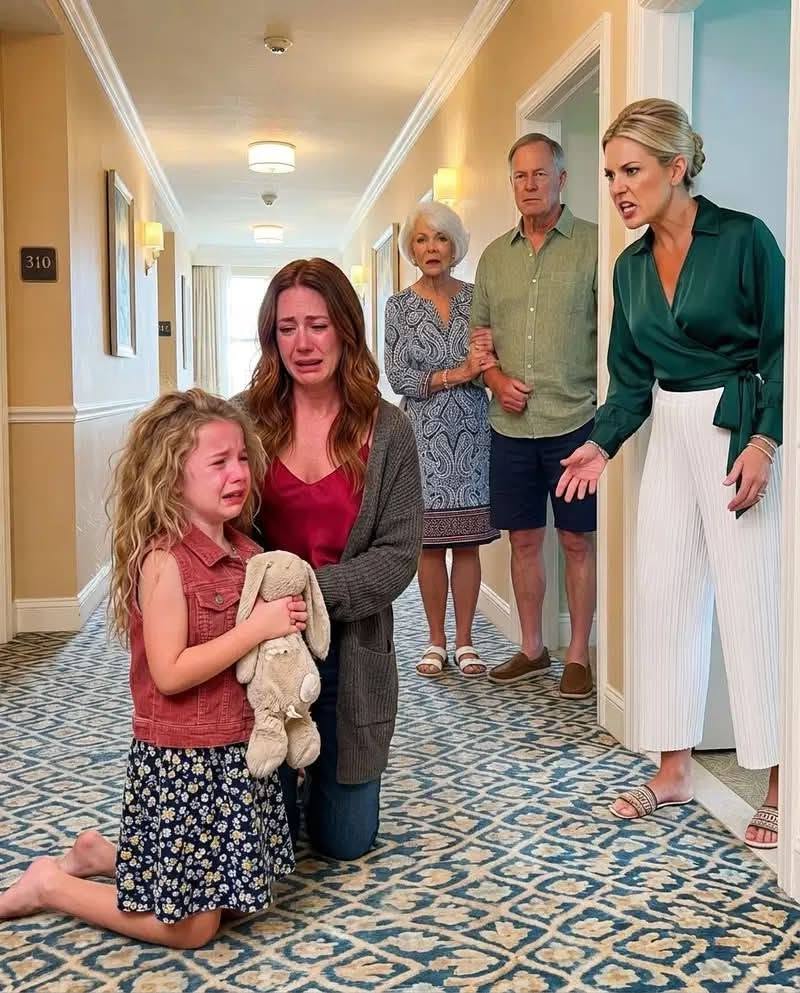 "During a family vacation, my sister forced my six-year-old daughter out of our hotel room and left her barefoot and crying in the hallway for three hours.