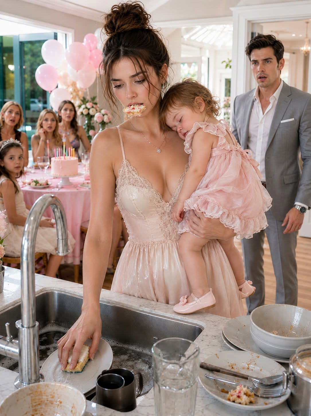I left work early on my son's first birthday and came home to find my mother serving seafood to twenty relatives while my wife washed dishes with our sick baby in her arms. “I'm the one in charge in this house,” she declared.