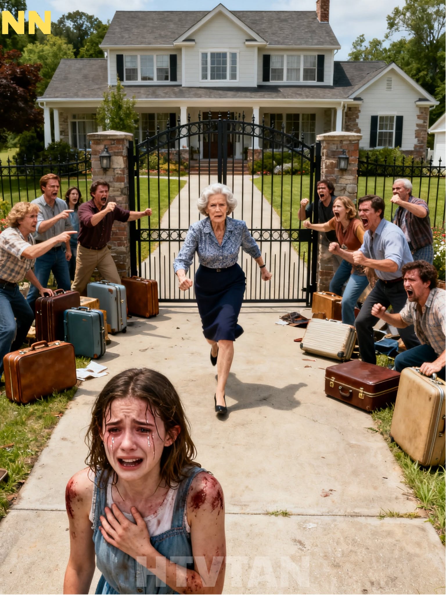 I gave my daughter a country house. When I got there, she was crying her husband's family had just moved in! They made her work like crazy and treated her badly. 5 minutes later they were all outside and I said just 3 words before closing the gate