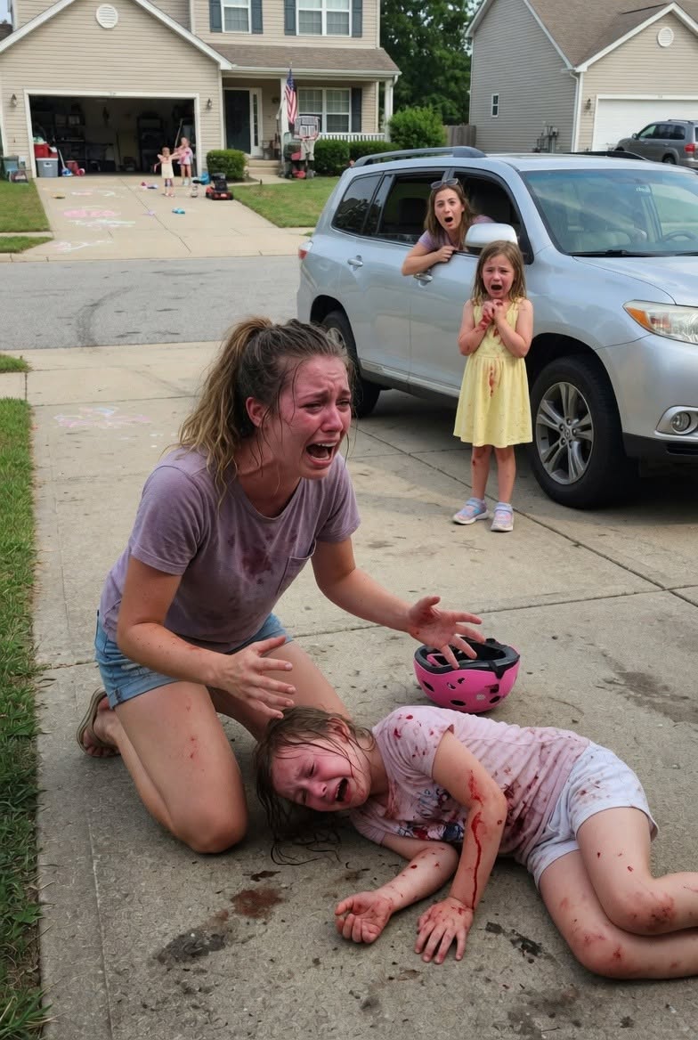 "It was just a mistake!" - My mother pleaded as my daughter screamed in agony, her crushed tiny hand still trapped pinned under the tire. My niece just smirked and my sister, laughing in the driver's seat,