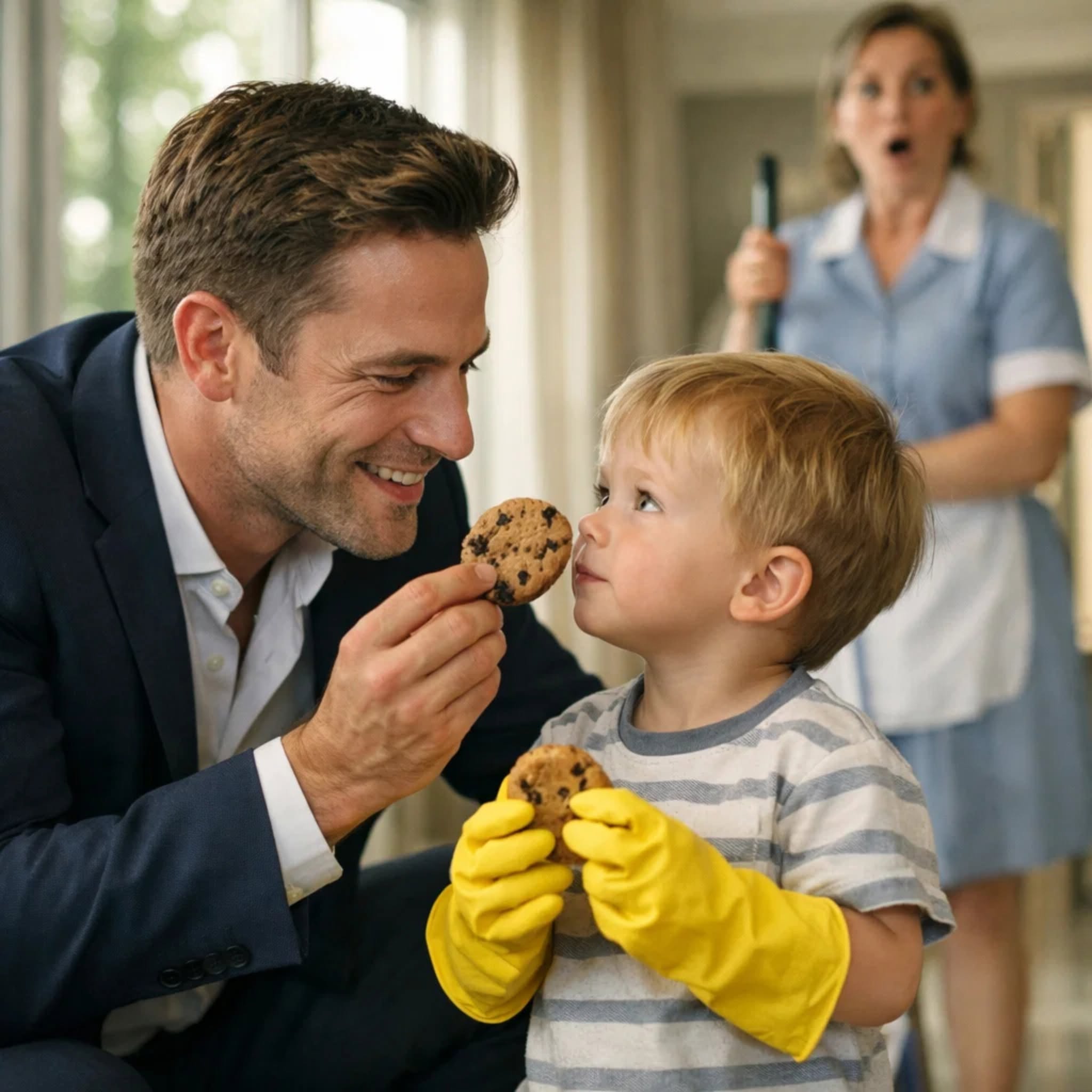 Everyone Was Scared to Look the Billionaire in the Eye… Until the Janitor’s Little Girl Walked Into His Office With a Cookie and a Secret.