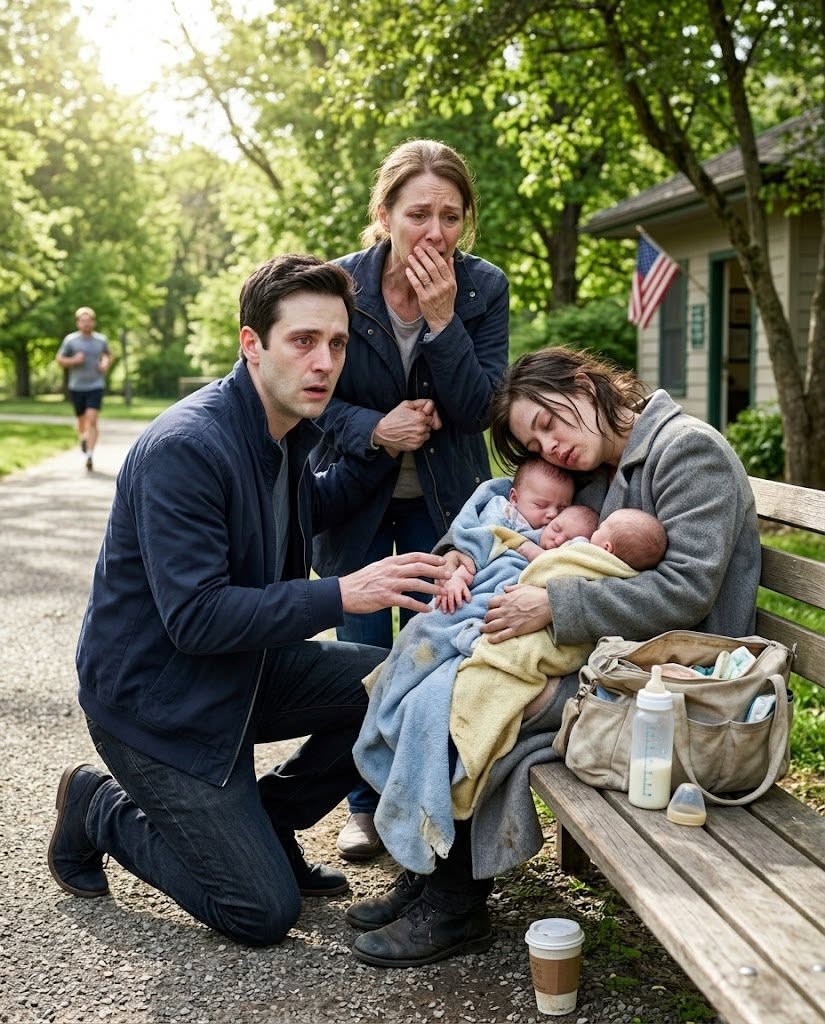 A millionaire took his mother for a leisurely walk in the park... and he was frozen when he saw his ex sleeping on a bench with three babies.