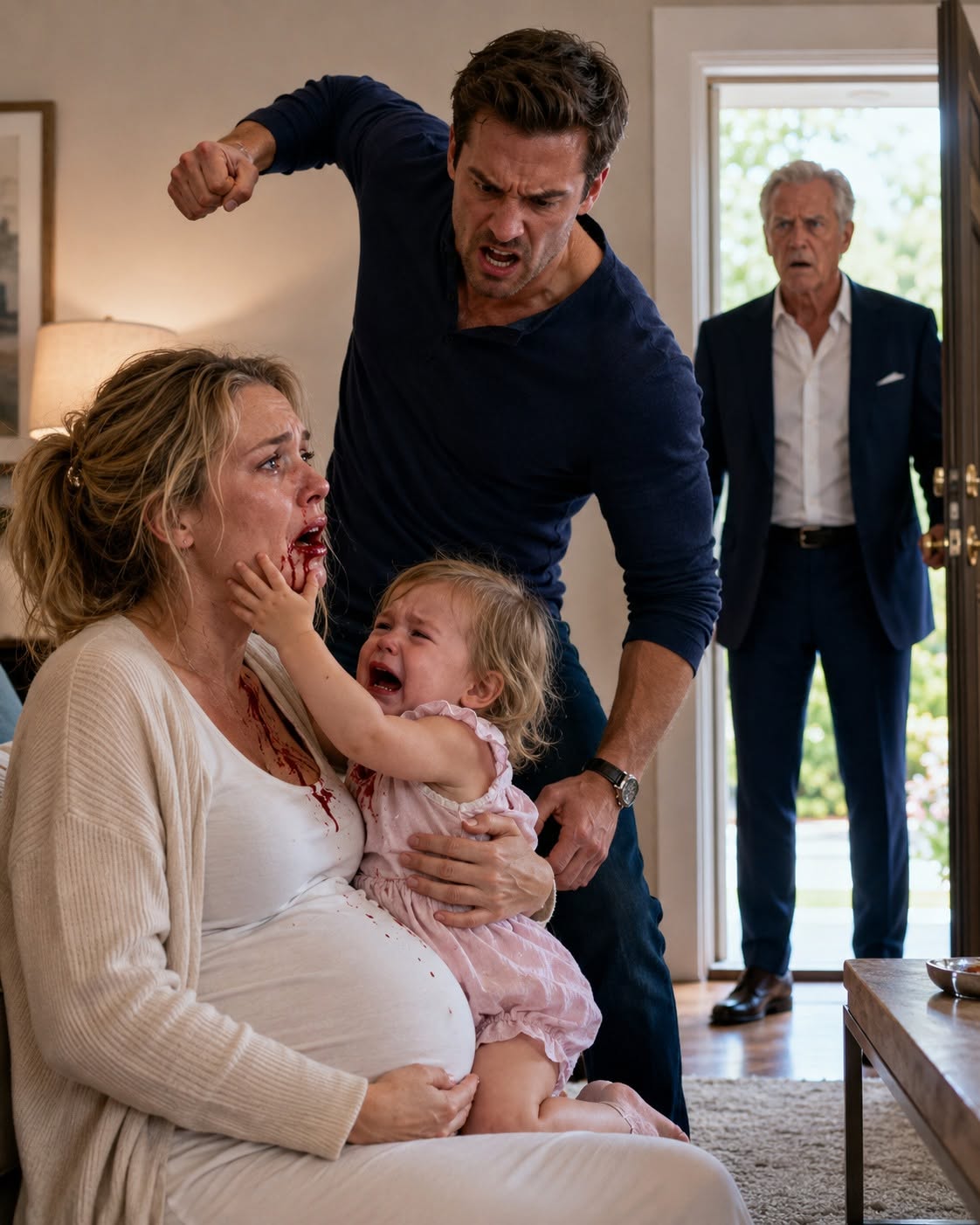The sound of her tooth shattering was nothing compared to the sound that came next—her father’s voice at the door.