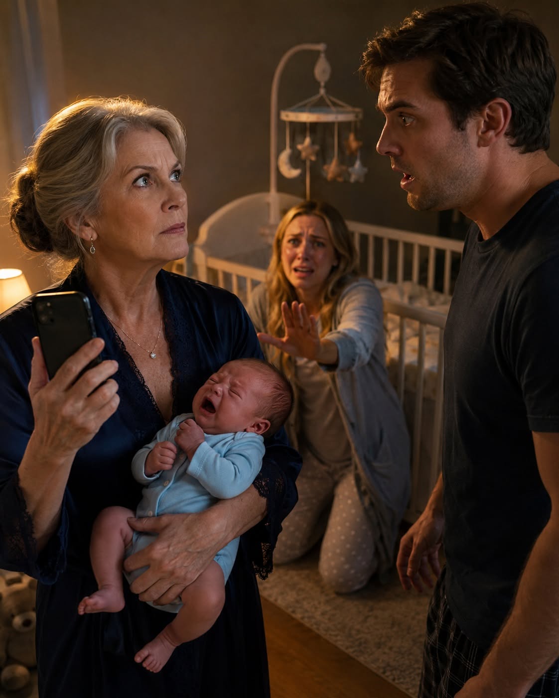 I caught my son-in-law using my crying newborn grandson as punishment—and he had no idea I was standing in the doorway recording everything