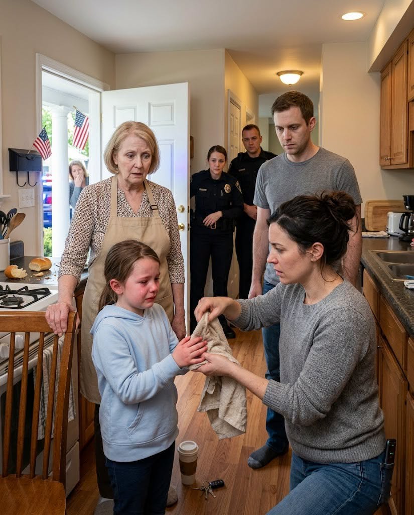 My daughter called me from a locked bathroom and whispered, “Grandma b*rned my fingers for grabbing bread