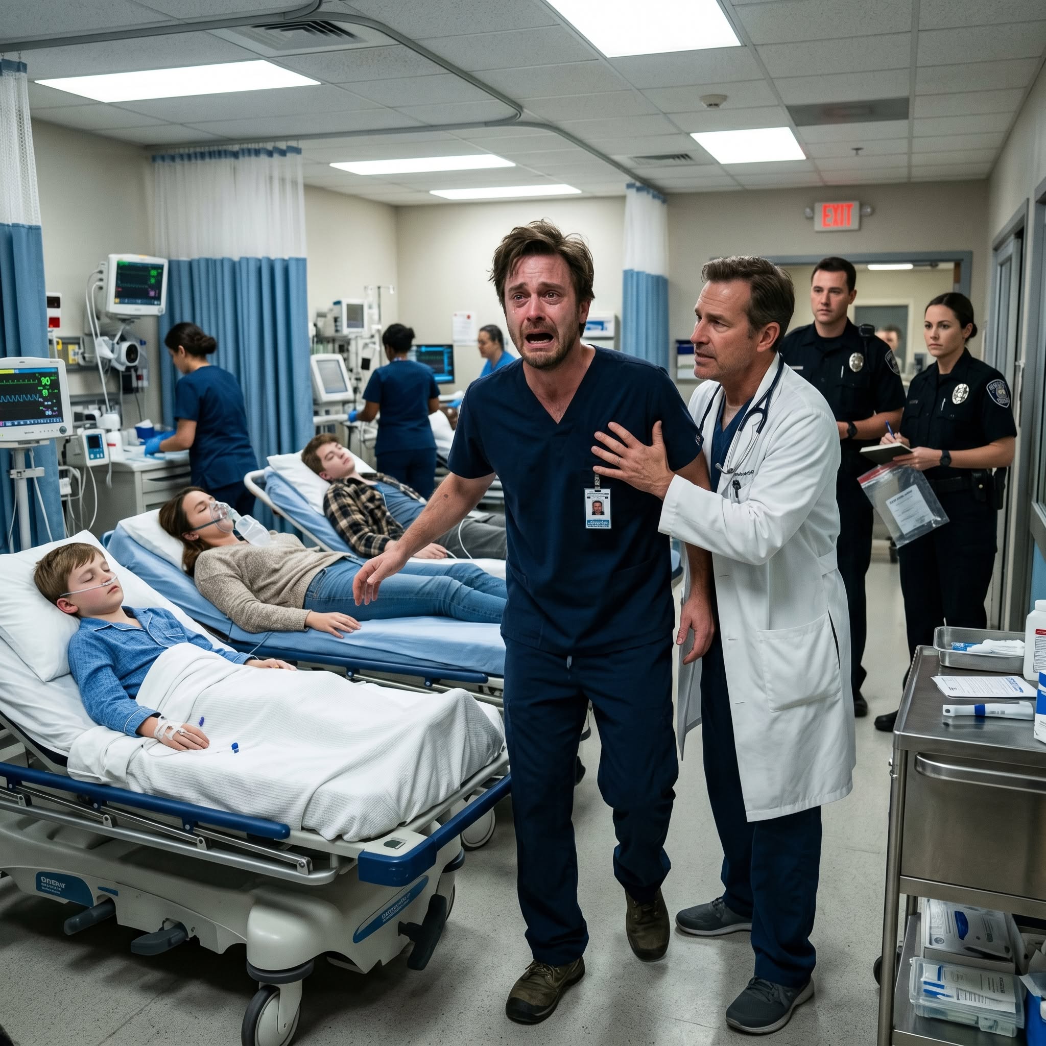I was cleaning blood off an ER stretcher when the ambulance doors flew open and my whole life came in unconscious.