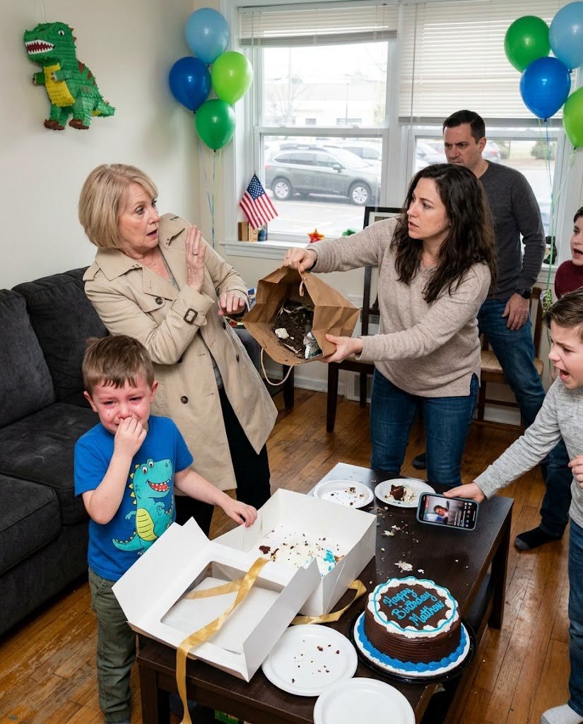 At my 5-year-old son's birthday party, my mother-in-law handed him a white box with a gold bow. "It's a lesson for him to learn his place," she said, smiling. What was inside made my blood run cold and tore my marriage apart forever.