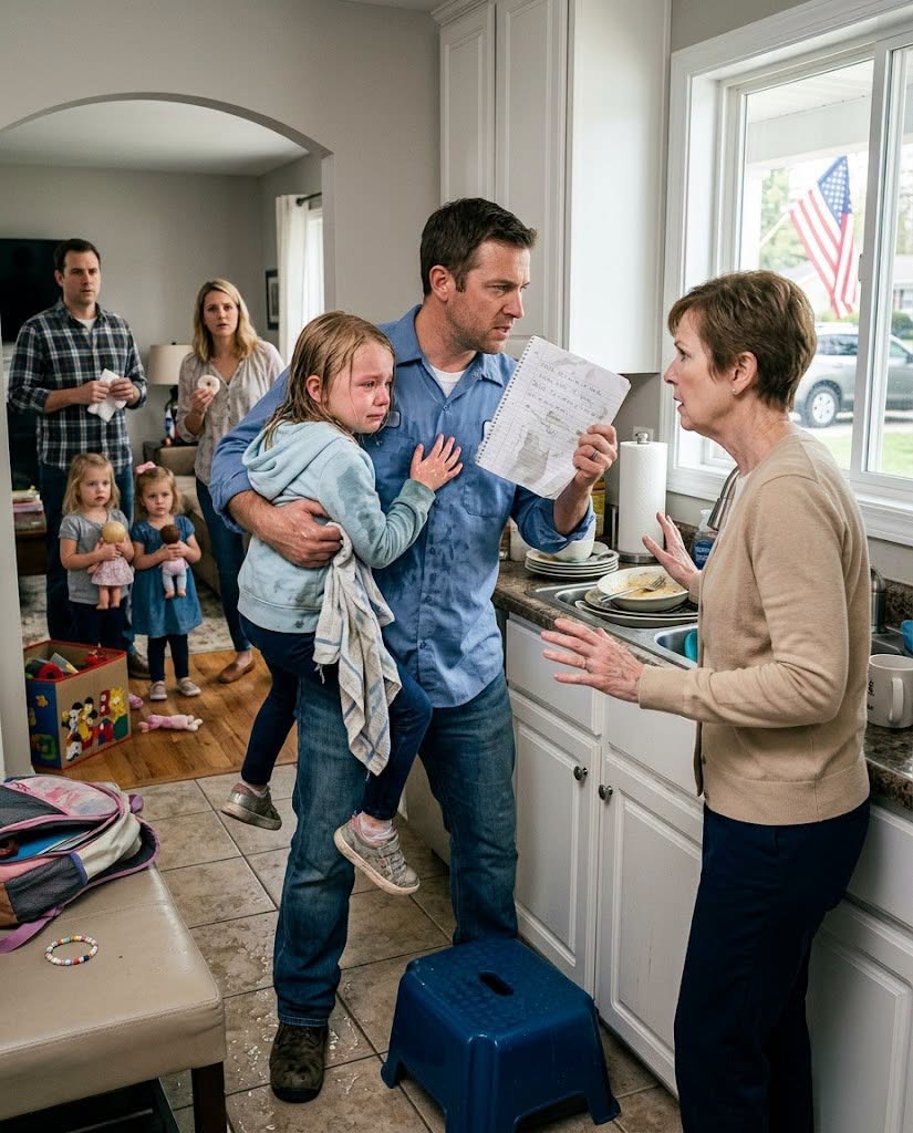 The adopted girl cleaned the kitchen while her cousins received gifts, until her dad heard the phrase that broke the whole family