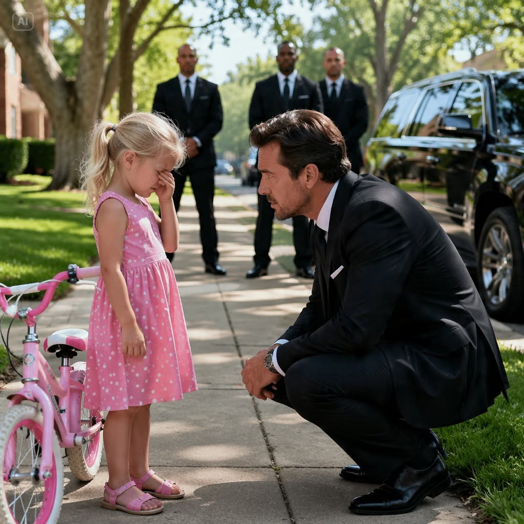 The little girl did not ask for money first. She asked the mafia boss to buy her broken pink bike.