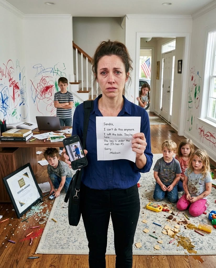 I got home from work to find my sister had dumped her 6 kids in my newly purchased house without asking; she left a note: “Let them stay until I have my seventh baby”; I called CPS, then sued her for damages after they graffitied the walls.