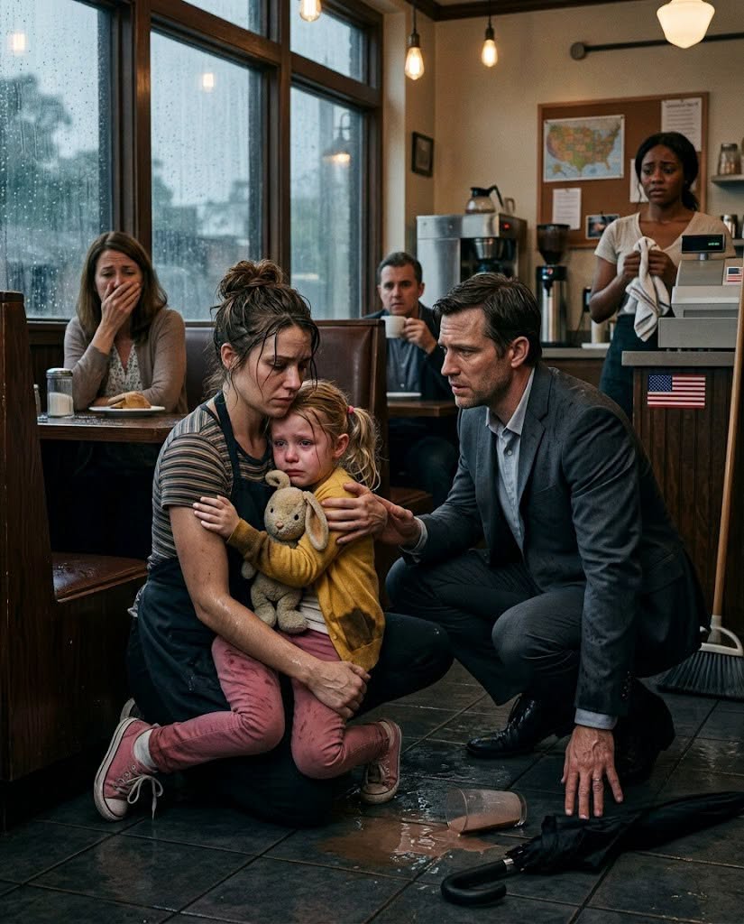 He Buried His Heart Beside His Wife Until One Waitress Held His Daughter During the Storm