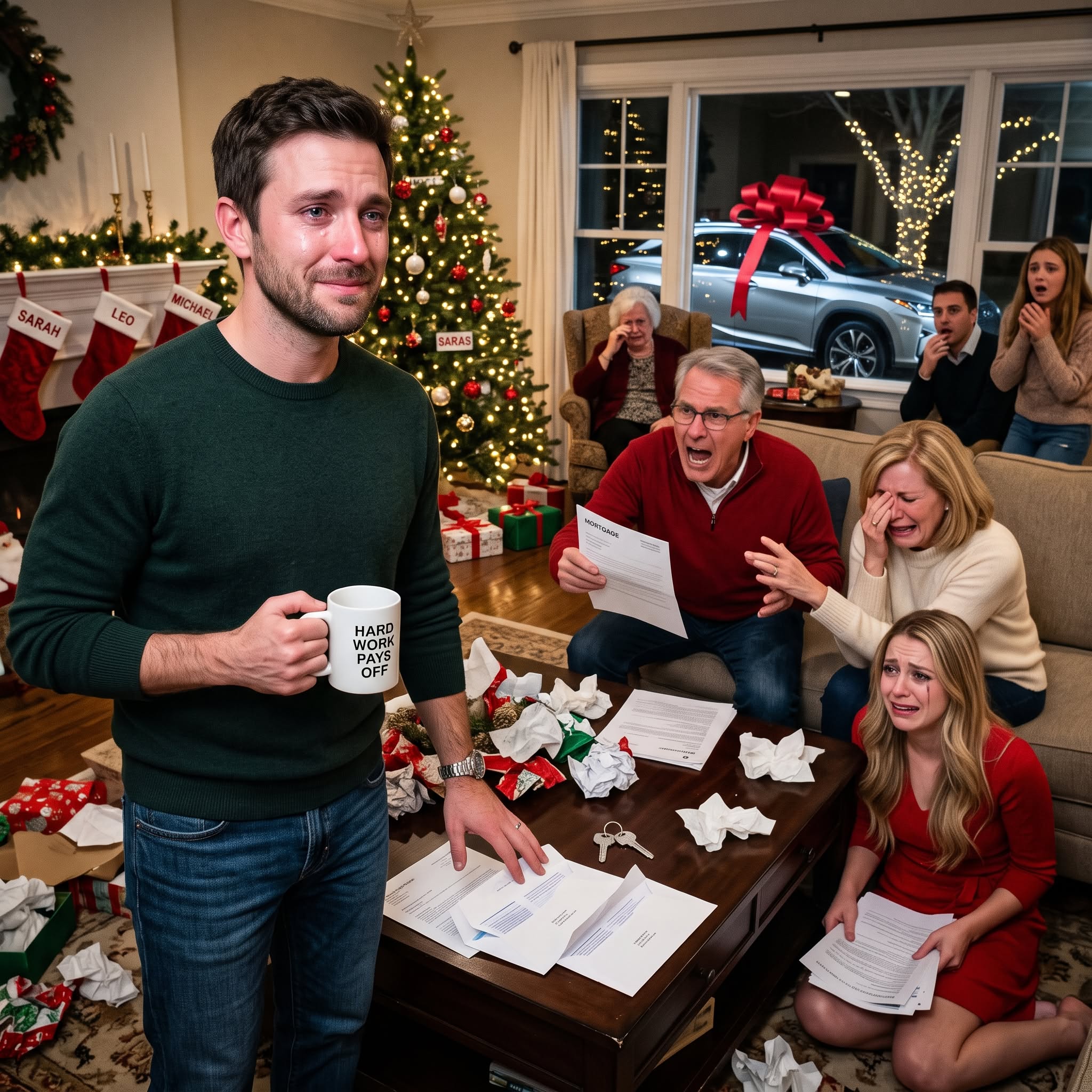My Parents Bought My Sister a $117,000 Lexus for Christmas and Gave Me a Mug That Said "Hard Work Pays Off"—At Midnight, I Put Three Envelopes on the Table.