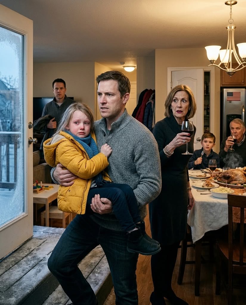 On Thanksgiving Day, I found my 6-year-old daughter outside on the back steps, shivering. Inside, my mother-in-law laughed and said, “Adults only, sweetheart.” I didn't yell. I took action