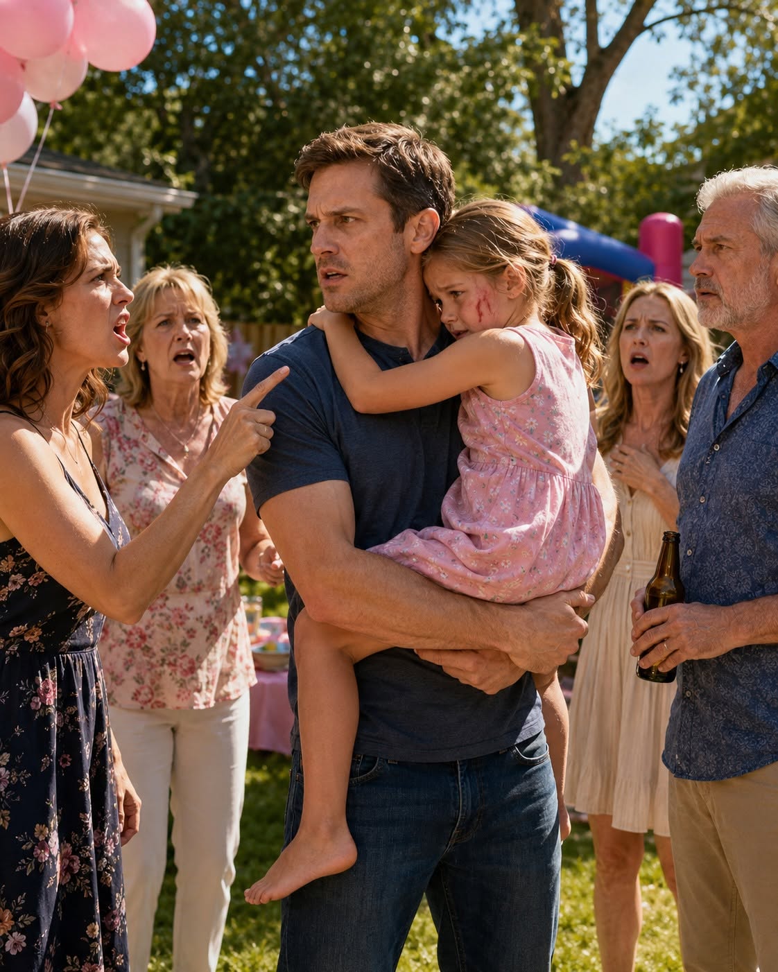 "My five-year-old daughter hid from her own aunt after being slapped at a family birthday party, then looked up at me with tears in her eyes and whispered, “Daddy…