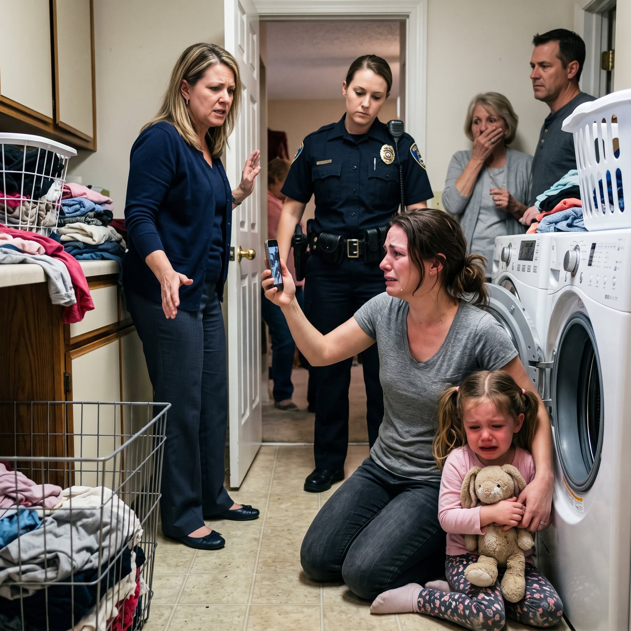 New My 5-Year-Old Hid Behind the Washing Machine With a Mark on Her Face — One Photo Exposed the Truth and Made Me Call the Police