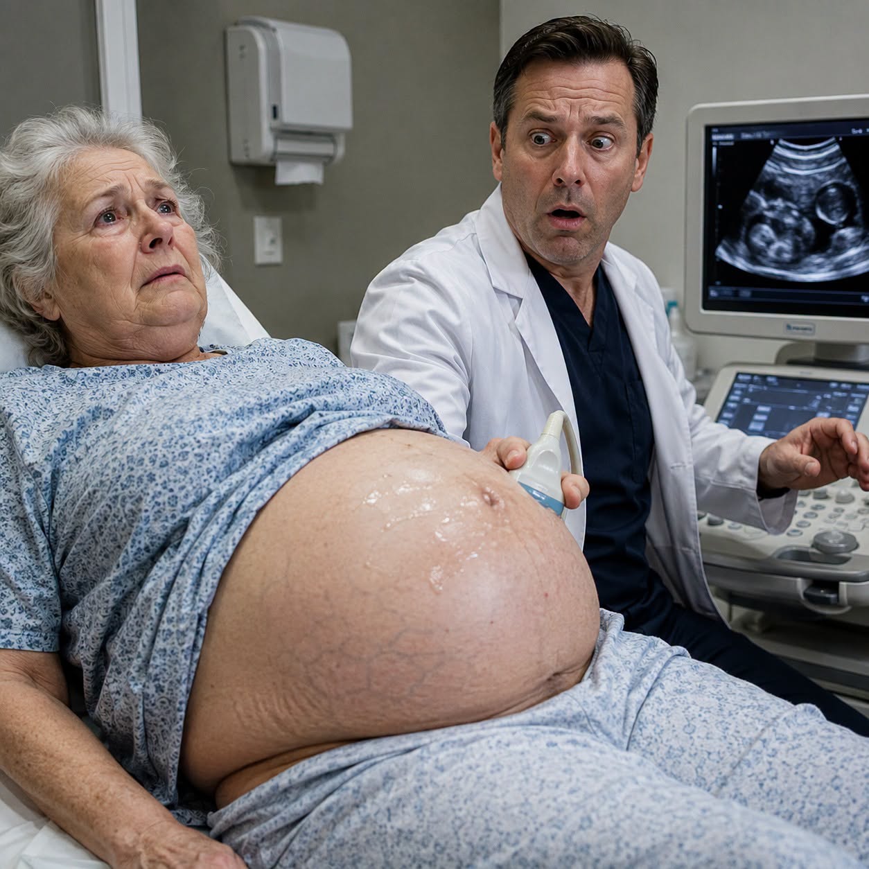 At sixty-six, Maria Collins walked into Dr. Ethan Parker’s clinic carrying a canvas bag filled with newborn diapers, two tiny bottles, and a blue knitted cap