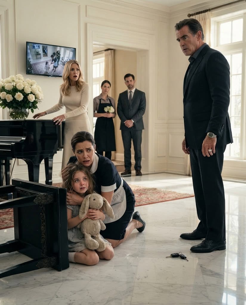 The billionaire’s fiancée shoved the maid’s three-year-old daughter off a piano bench and snapped, “Get your dirty hands off what belongs to me.”