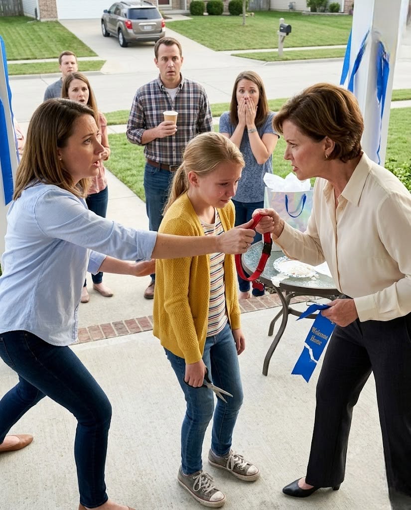 My mother-in-law tore the welcome ribbon and replaced it with a pet collar for my daughter, humiliating us publicly—then her husband summoned every guest to watch the unedited recording.