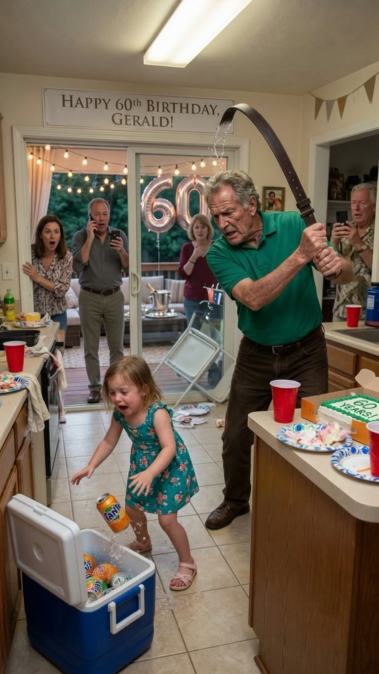 At my father’s 60th birthday party, my three-year-old daughter Lily walked into the kitchen, opened the cooler, and grabbed a soda because she was thirsty