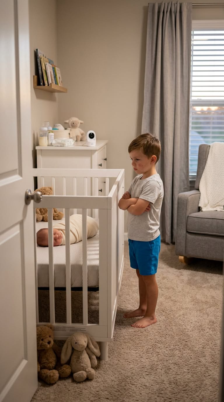My five-year-old son glanced at our newborn and stated, "That’s Not My Sister" — I believed he was simply jealous at first, until he revealed what he had witnessed.
