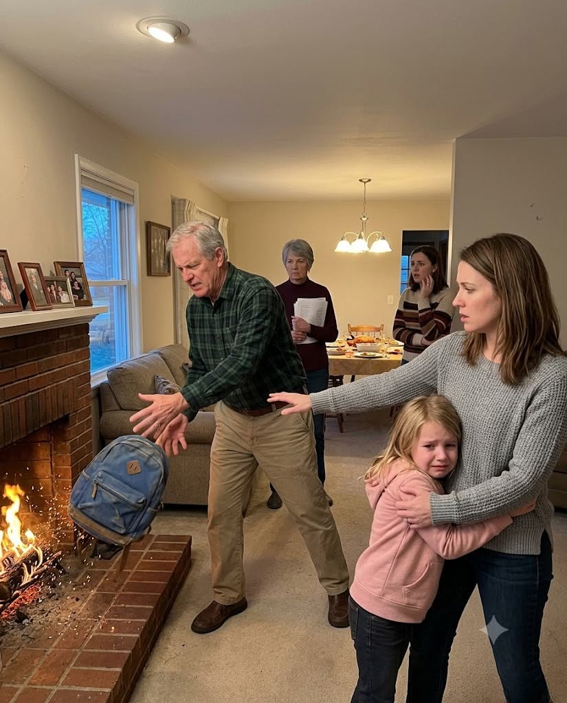 The attorney held the stamped page above the hearth while Dad stepped toward him. My sister moved between them, one hand still shaking from Lily’s struggle.
