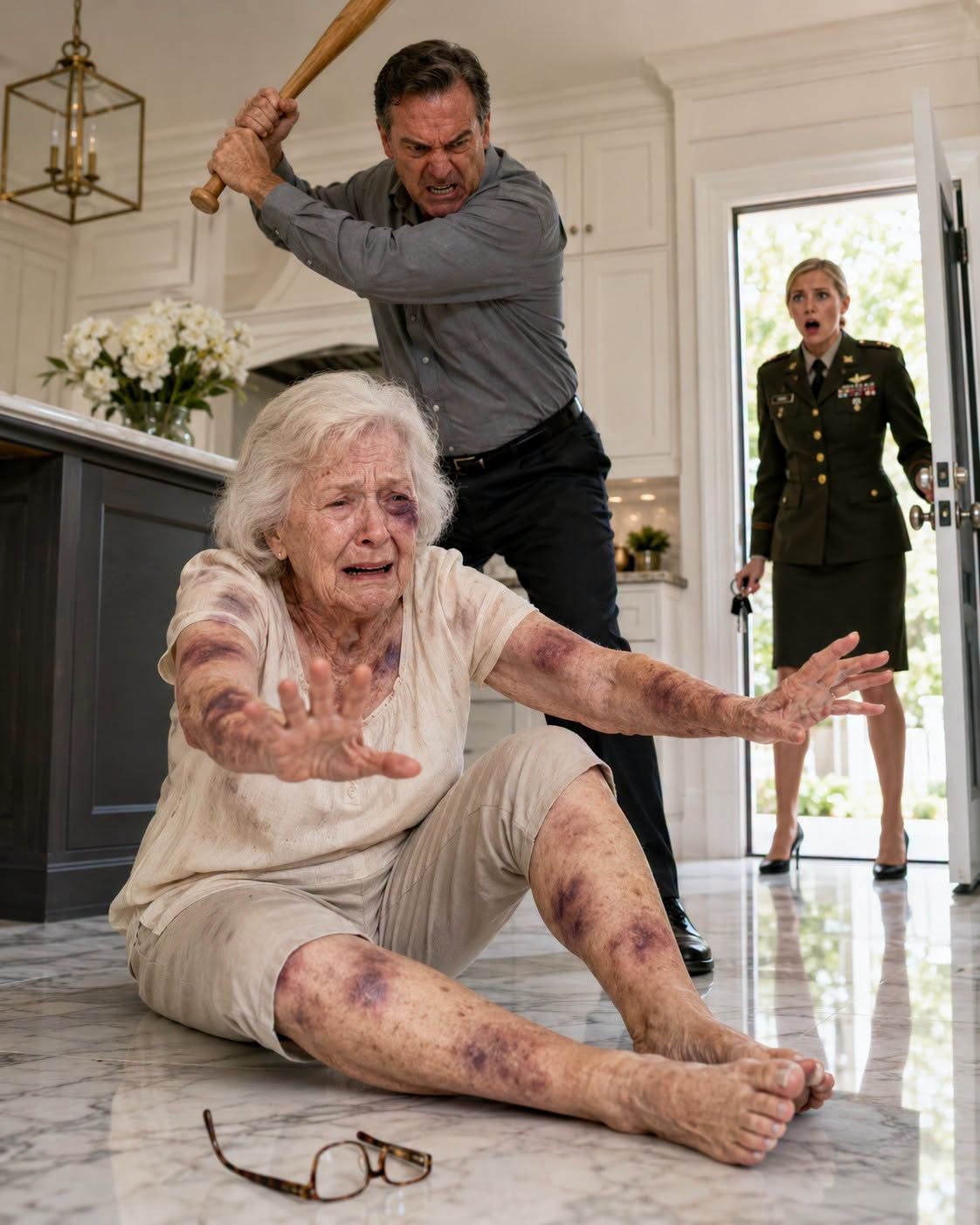 At 2:27 in the morning, my 71-year-old mother called me from a police station and whispered, “Your husband hit me with a baseball bat