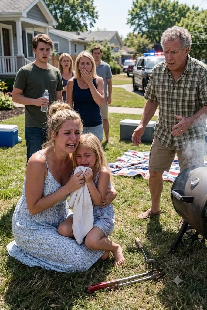 At My Family's BBQ Party, My Nephew Crashed Into My 7-Year-Old Daughter And Fell. Before I Could Explain What Really Happened, My Father Grabbed A Pair Of Red-Hot BBQ Tongs From The Fire And Pressed Them Into My Little Girl's Hand. As She Screamed In Agony, My Family Acted Like It Was No Big Deal. Then, A Sound Echoed Through The Neighborhood That Made Every Face Go Pale...