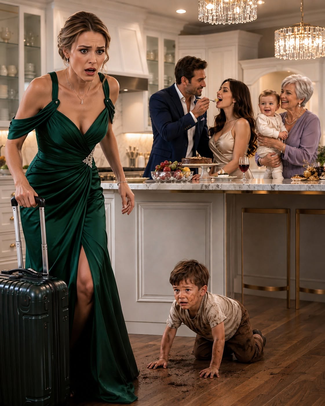The metallic echo of my suitcase handle sliding down shattered the tense quiet of the foyer. The sound seemed to jolt the room out of its surreal complacency, pulling them back from the illusion that they could rewrite my life while I was away