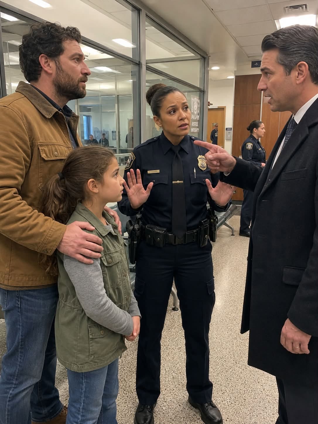 My daughter called me from a police station at 3:17 a.m., her voice shaking as she said her stepfather had hurt her—and when I walked inside, the officer on duty went pale and murmured, “I’m sorry… I didn’t realize.”