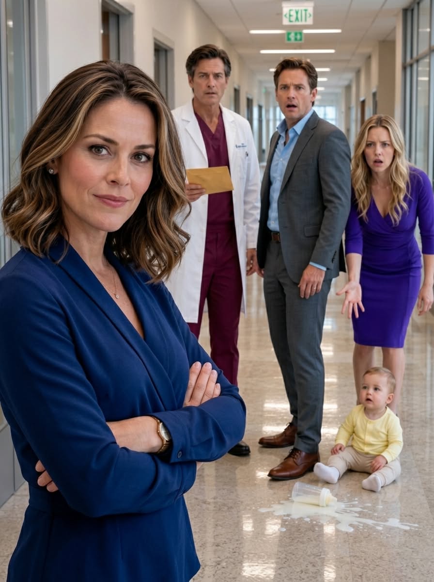One year after my divorce, my ex-husband cornered me beneath the cold white lights of St. Catherine’s Hospital and announced that my body had been the failure in our marriage. He had no idea the man walking toward us carried proof that could destroy the life he had built on that lie.