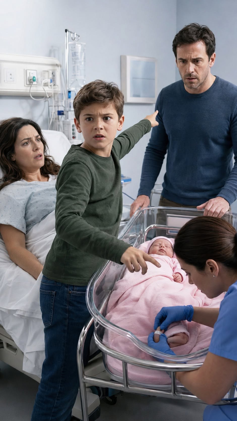 New My ten-year-old son accused his father of switching our newborn. My husband called him jealous—until the nurse discovered that our baby’s identification band had been opened.”
