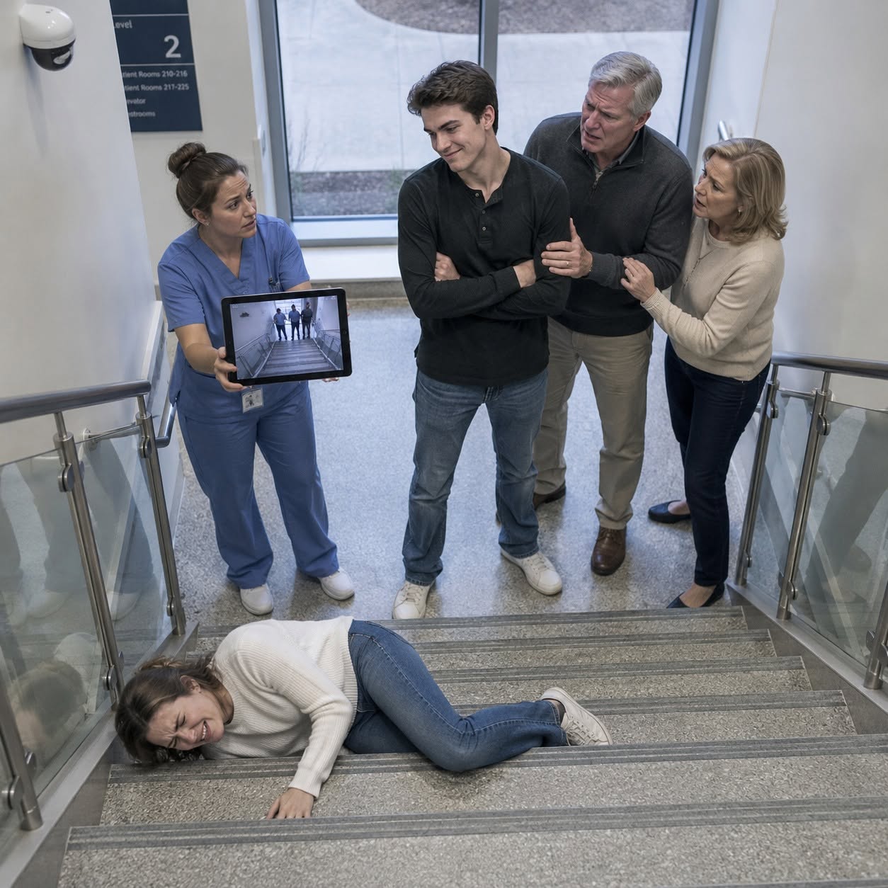 “You deserved it,” my brother smirked as I lay at the bottom of the hospital stairs. My parents rushed to comfort him, saying, “It was an accident, right, Julian?