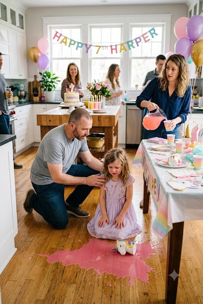 Our kitchen was filled with the scent of vanilla frosting, pink lemonade, and the warm smell of pizza boxes stacked beside the stove