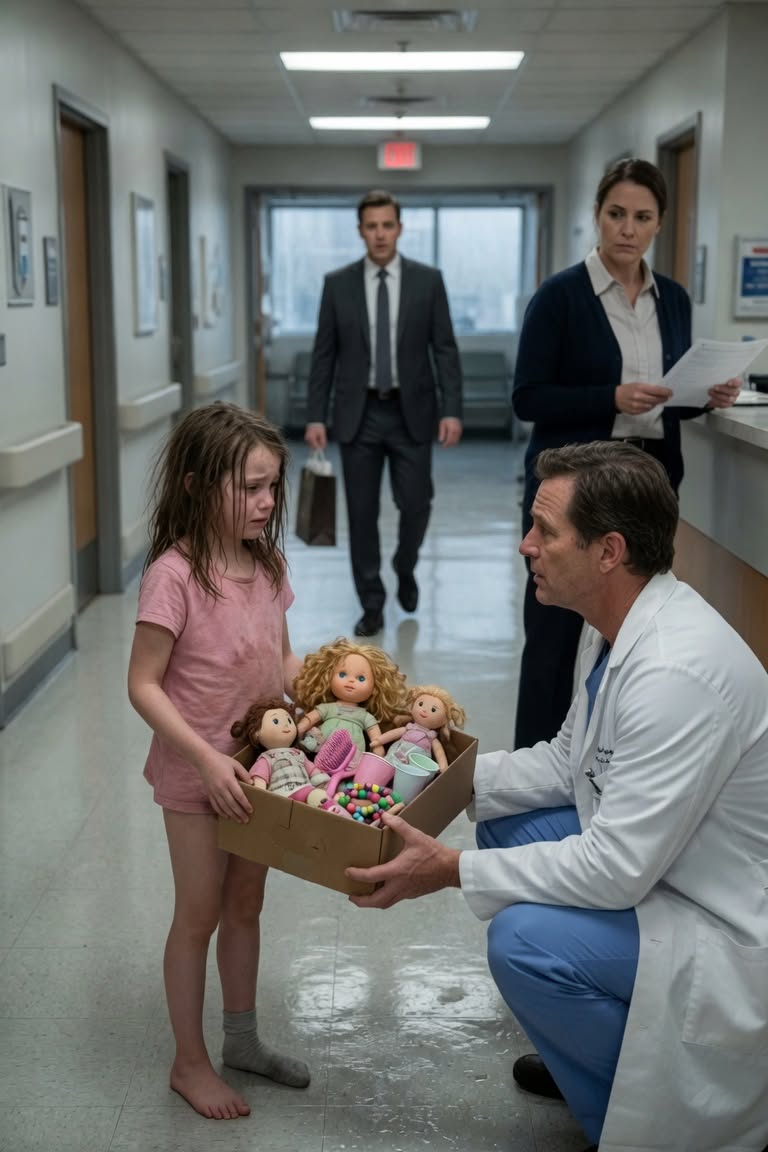 The little girl pushed a cardboard box of dolls into the doctor’s hands and begged him to take everything she owned.