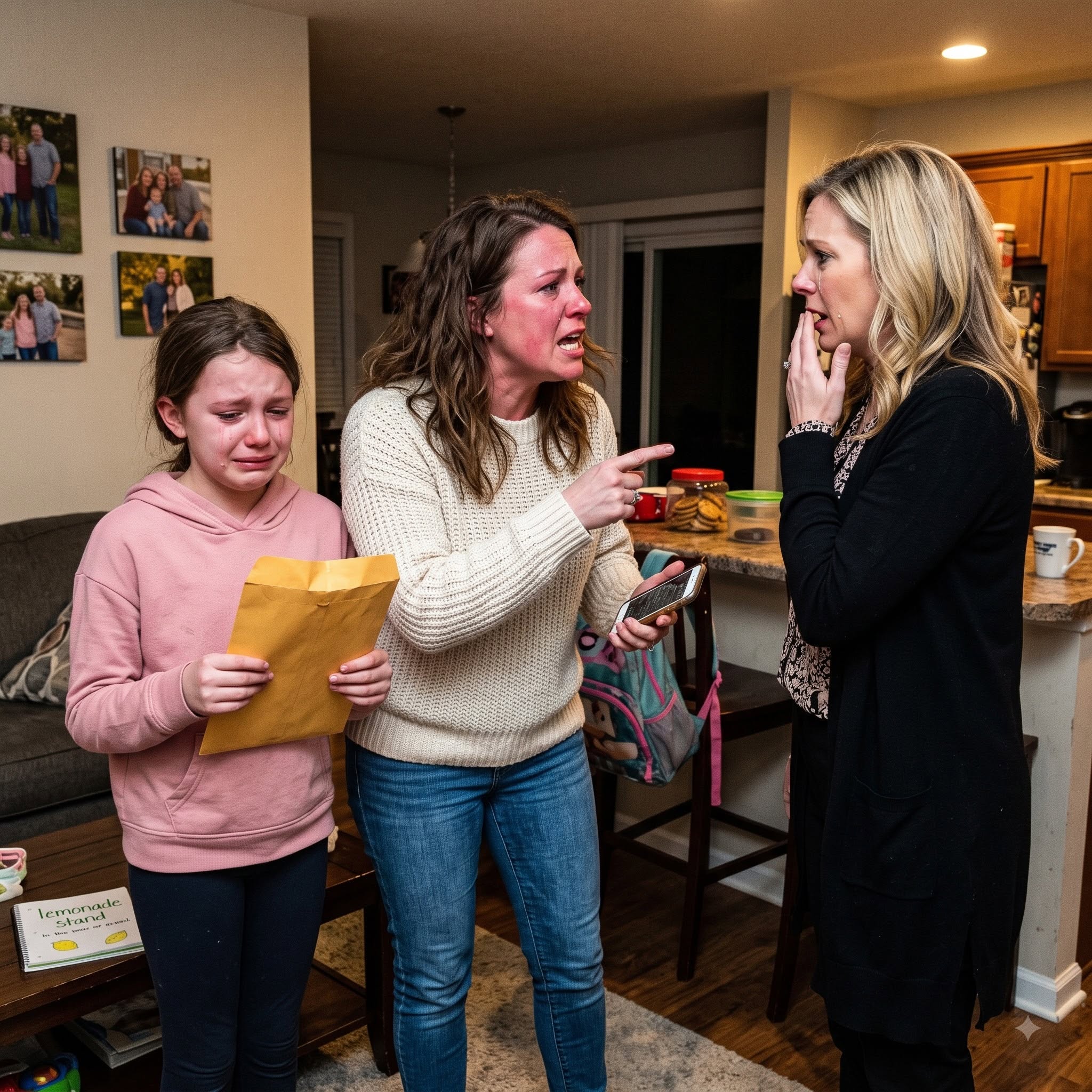 I found my 11-year-old daughter crying behind the garage, holding an empty envelope that used to contain every dollar she had earned.