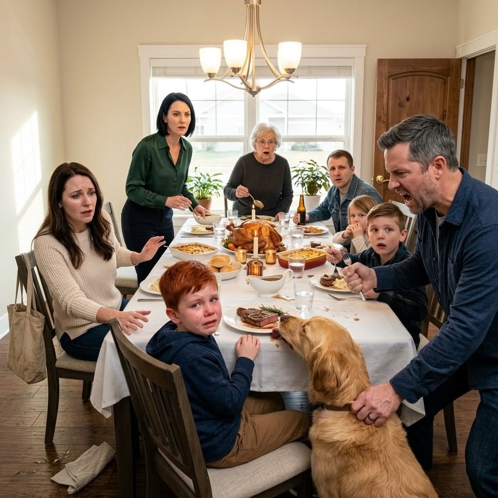 New At Thanksgiving dinner, my son said his steak smelled strange and refused to eat it. My mother scolded him for being picky, but when my nephew reached over to take the steak for himself, my wife suddenly went pale and screamed, "No! Don’t eat that!"