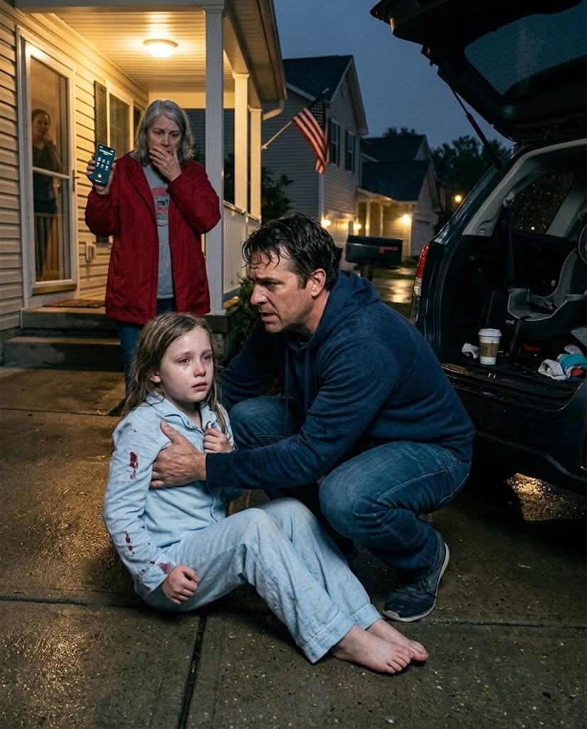 I was 500 miles away on business when I got a call from my neighbor. "Your daughter is sitting in your driveway