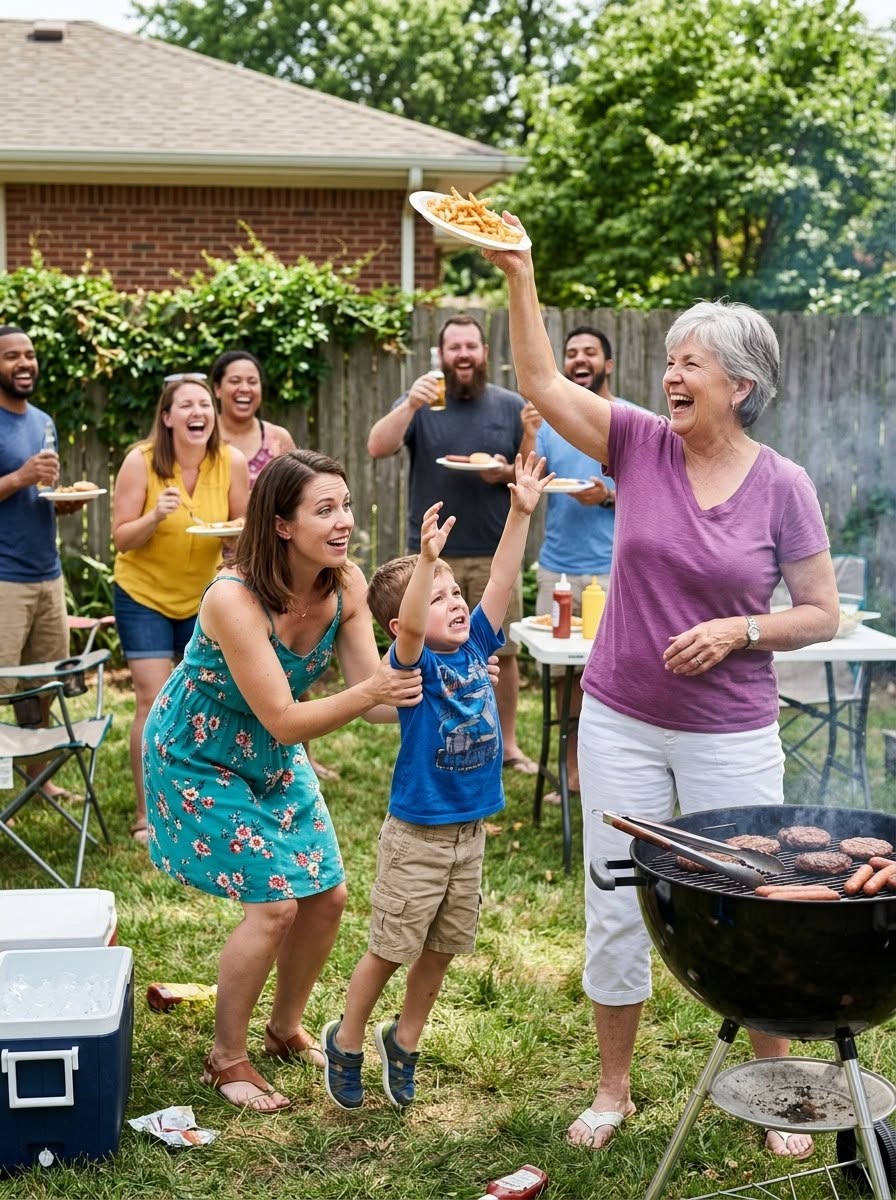 At the family BBQ, my 4-year-old son asked for some fries; my mom pulled the plate away: “Those are only for my real grandchild”