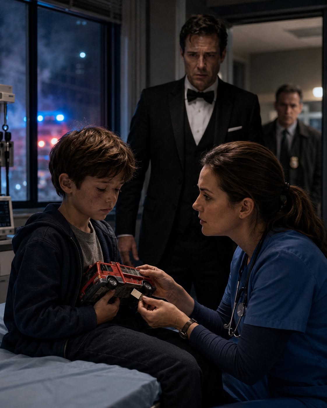 By the time the ambulance doors opened, the boy had stopped shaking.