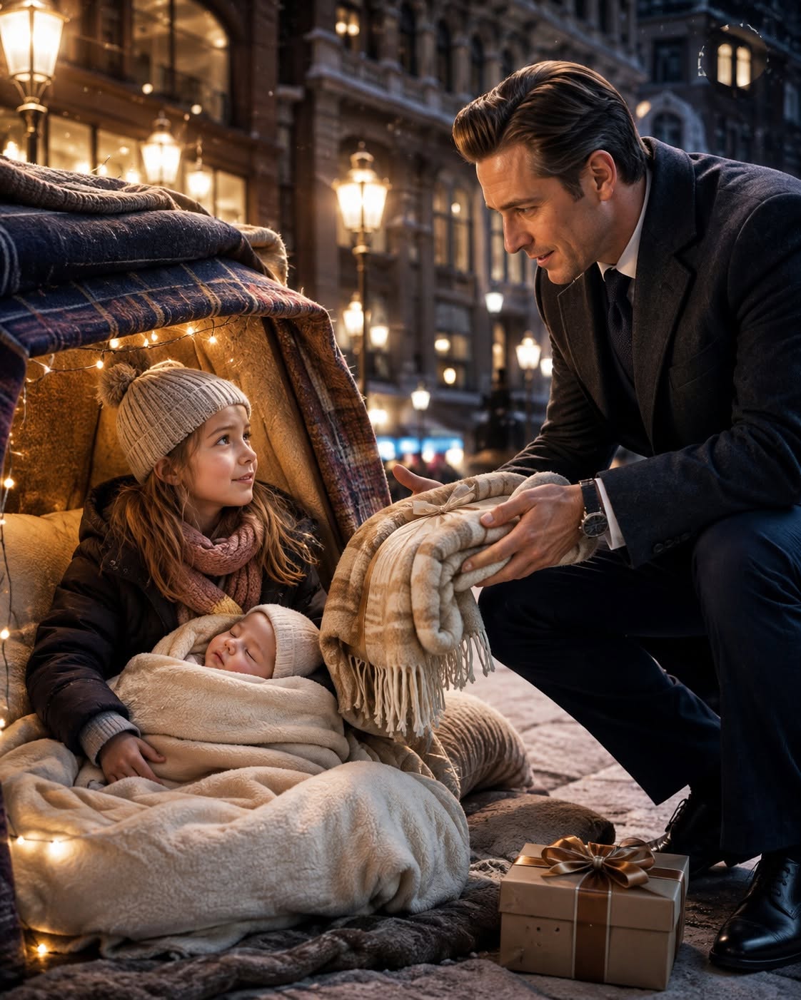 New POOR GIRL SLEEPS IN A CARDBOARD BOX — ASKS A BILLIONAIRE TO PROTECT WHO’S BESIDE HER