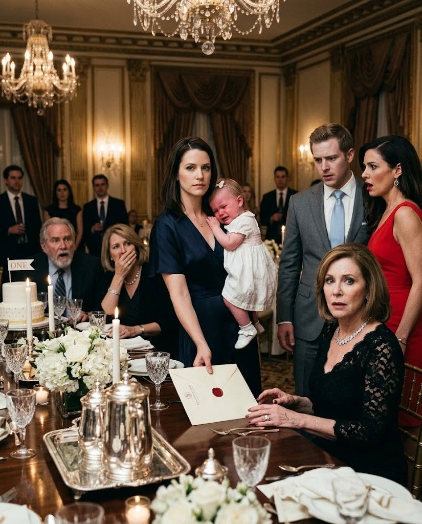 At my daughter’s first birthday, my mother-in-law raised a crystal glass in front of twenty-five relatives and asked why the baby had blue eyes if she was truly her son’s child.
