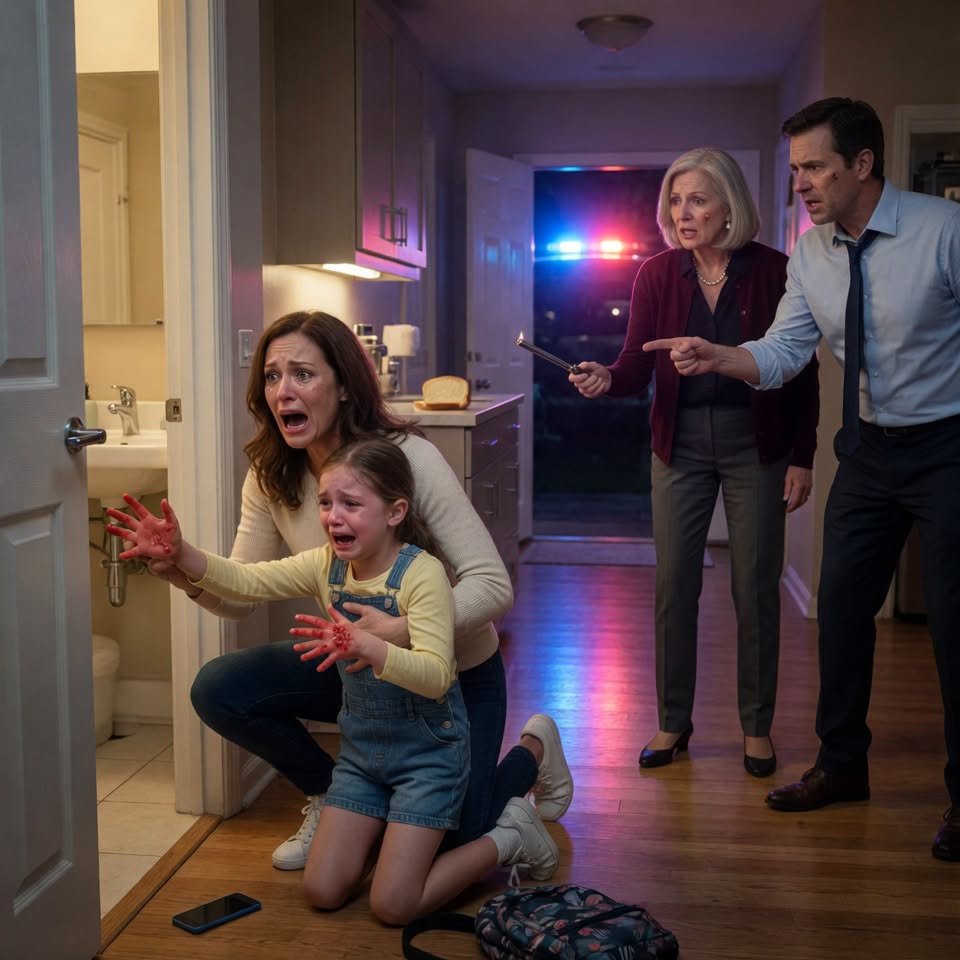 My eight-year-old daughter was screaming when I found her locked in the downstairs bathroom, both hands pressed beneath freezing water.