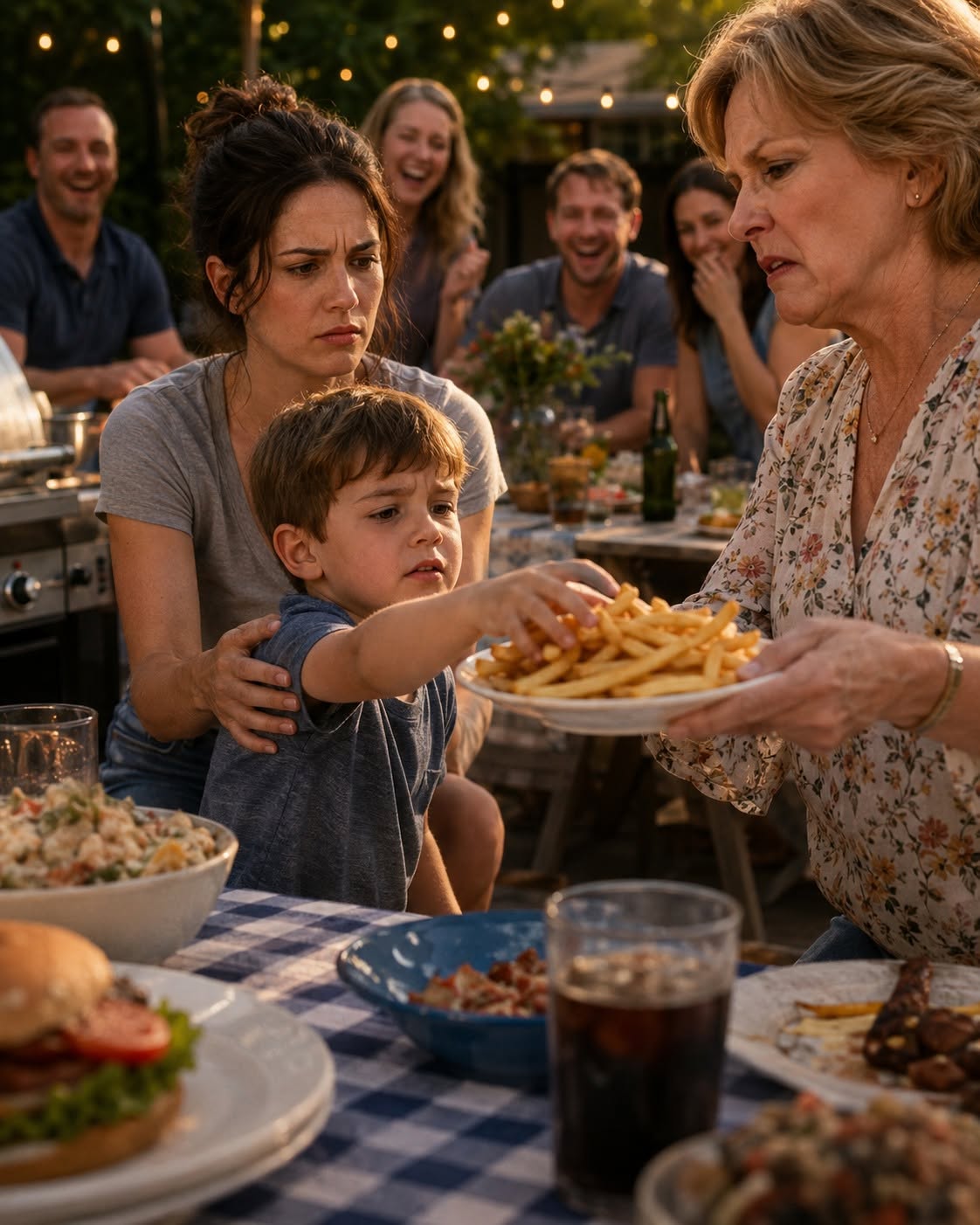 The first time my mother made my son feel like a stranger in his own family, she did it over a plate of French fries.